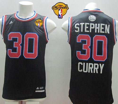 Golden State Warriors 30 Stephen Curry Black 2015 All Star The Finals Patch NBA Jersey
