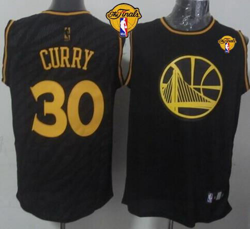Golden State Warriors 30 Stephen Curry Black Precious Metals Fashion The Finals Patch NBA jersey