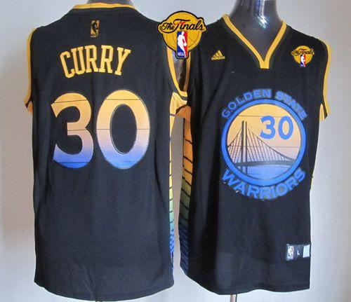 Golden State Warriors 30 Stephen Curry Black Vibe The Finals Patch NBA Jersey