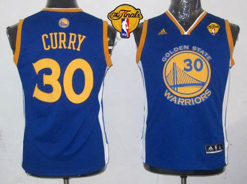 Golden State Warriors 30 Stephen Curry Blue The Finals Patch Revolution 30 NBA Jersey