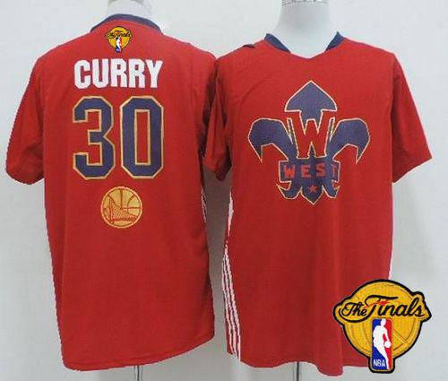 Golden State Warriors 30 Stephen Curry Red 2014 All Star The Finals Patch NBA Jersey