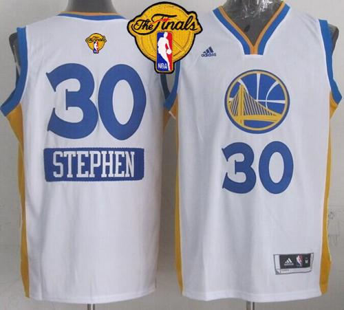 Golden State Warriors 30 Stephen Curry White 2014-15 Christmas Day The Finals Patch NBA Jersey