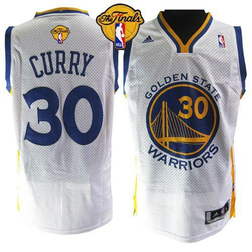 Golden State Warriors 30 Stephen Curry White The Finals Patch NBA Jersey