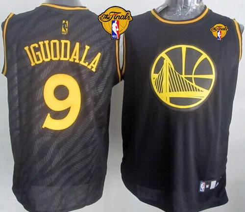 Golden State Warriors 9 Andre Iguodala Black Precious Metals Fashion The Finals Patch NBA Jersey