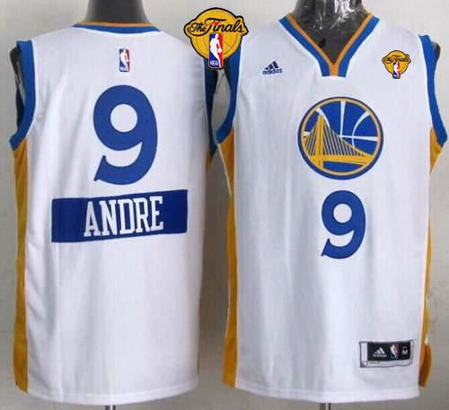 Golden State Warriors 9 Andre Iguodala White 2014-15 Christmas Day The Finals Patch NBA jersey