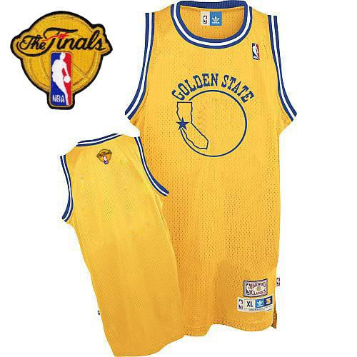 Golden State Warriors Blank Gold Throwback The Finals Patch NBA Jersey
