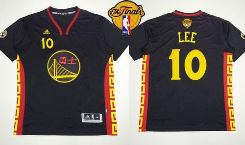 Golden State Warrlors 10 David Lee Black Slate Chinese New Year The Finals Patch NBA Jersey
