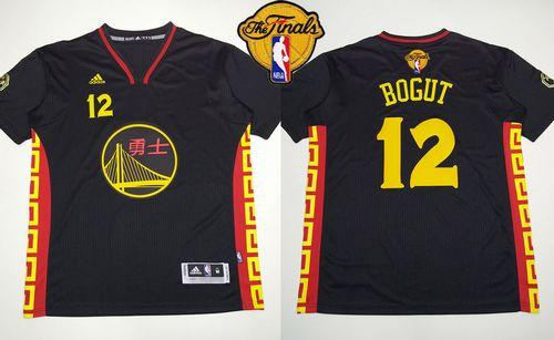 Golden State Warrlors 12 Andrew Bogut Black Slate Chinese New Year The Finals Patch NBA Jersey
