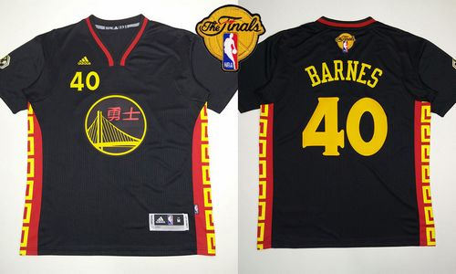 Golden State Warrlors 40 Harrison Barnes Black Slate Chinese New Year The Finals Patch NBA Jersey