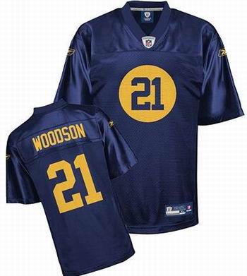 Green Bay Acme Packers #21 Charles Woodson Alternate Third Jerseys blue