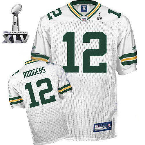Green Bay Packers #12 Aaron Rodgers 2011 Super Bowl XLV Jersey White