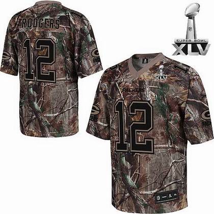 Green Bay Packers #12 Aaron Rodgers 2011 Super Bowl XLV Realtree Jersey