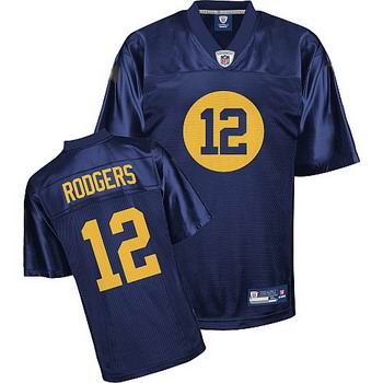 Green Bay Packers #12 Aaron Rodgers Third Jerseys Blue