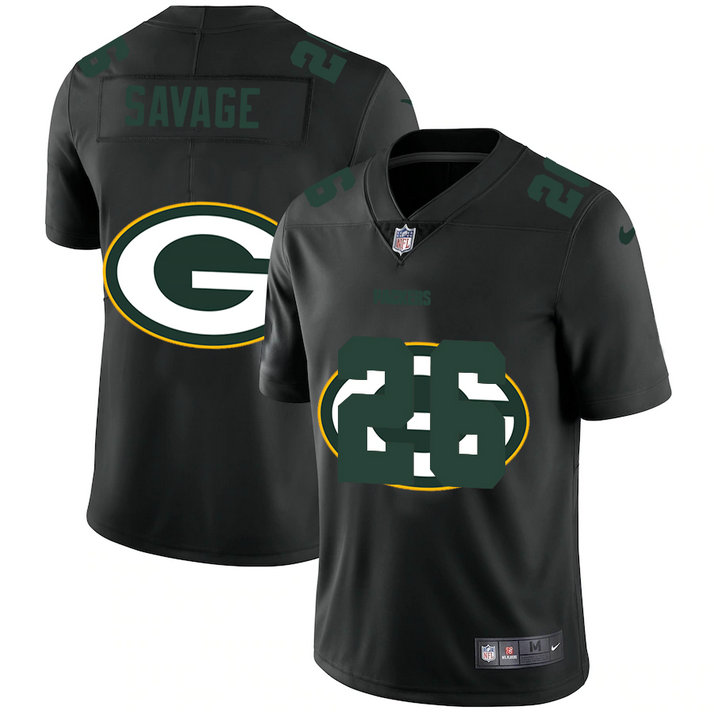 Green Bay Packers #26 Darnell Savage Jr. Men's Nike Team Logo Dual Overlap Limited NFL Jersey Black