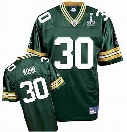 Green Bay Packers #30 John Kuhn 2011 Super Bowl XLV Jersey Green