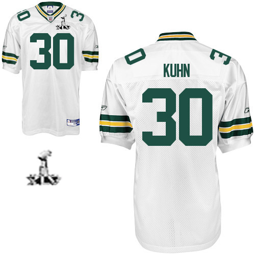 Green Bay Packers #30 John Kuhn 2011 Super Bowl XLV Jersey white