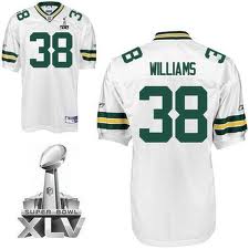 Green Bay Packers #38 Tramon Williams 2011 Super Bowl XLV jersey White