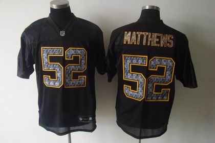 Green Bay Packers #52 Clav Matthews BLACK SIDELINE UNITED jerseys