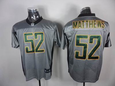 Green Bay Packers #52 Clav Matthews Gray shadow jerseys