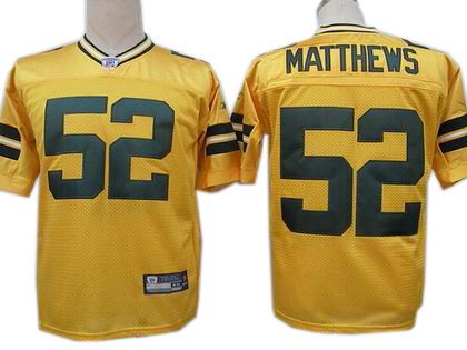 Green Bay Packers #52 Clav Matthews jerseys yellow