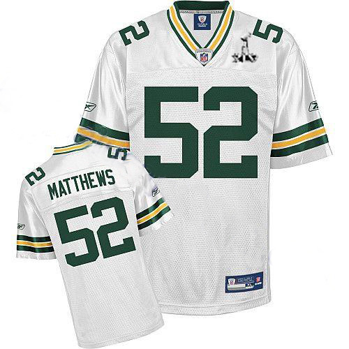 Green Bay Packers #52 Clay Matthews 2011 Super Bowl XLV Jersey White