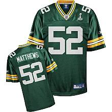 Green Bay Packers #52 Clay Matthews 2011 Super Bowl XLV Team Color Jersey green