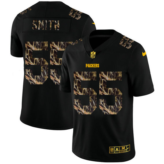 Green Bay Packers #55 Za'Darius Smith Men's Black Nike Flocked Lightning Vapor Limited NFL Jersey