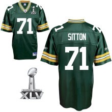 Green Bay Packers #71 Josh Sitton 2011 super bowl XLV jerseys green