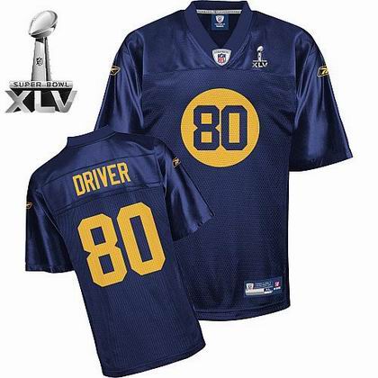 Green Bay Packers #80 Donald Driver 2011 Super Bowl XLV Jersey blue