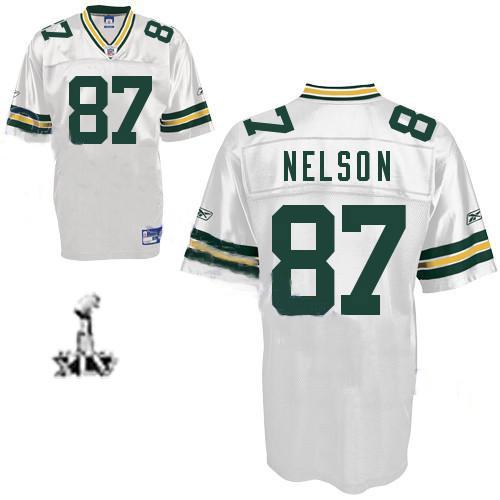 Green Bay Packers #87 Jordy Nelson 2011 Super Bowl XLV Jersey white