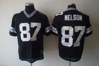 Green Bay Packers #87 Jordy Nelson full black jerseys