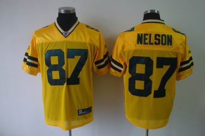 Green Bay Packers #87 Jordy Nelson yellow Jersey