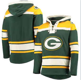Green Bay Packers '47 Lacer V-Neck Pullover Hoodie – Green Gold