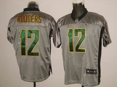 Green Bay Packers 12# Aaron Rodgers Gray shadow jerseys