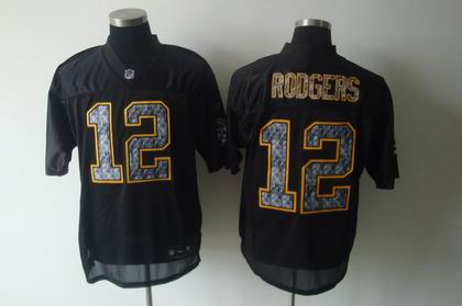 Green Bay Packers 12 Aaron Rodgers Black United Sideline Jersey