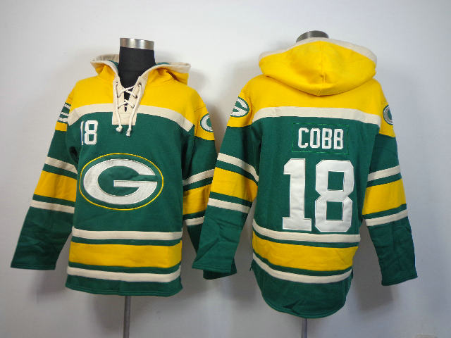 Green Bay Packers 18 Randall Cobb Lace-Up NFL Jersey Hoodies