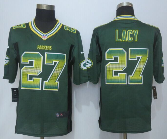 Green Bay Packers 27 Eddie Lacy Pro Line Green Fashion Strobe 2015 New Nike Jersey