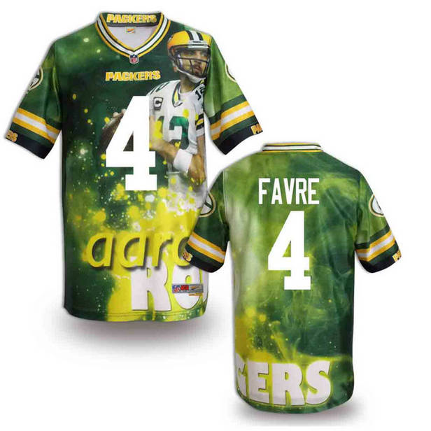 Green Bay Packers 4 Brett Favre Green fashion 2014 NFL jerseys