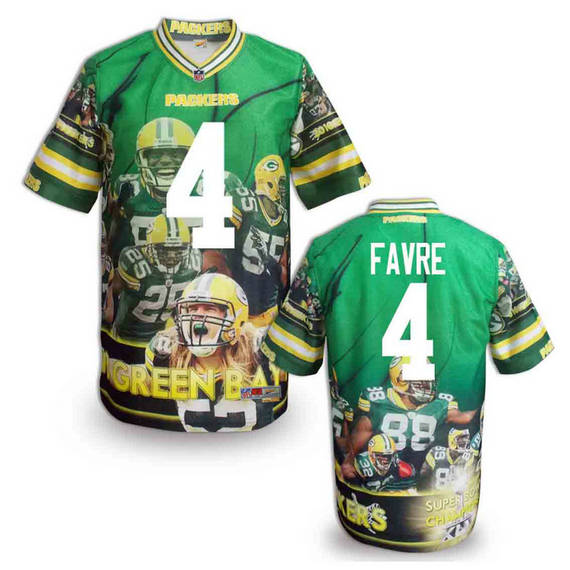 Green Bay Packers 4 Brett Favre light green Fashion NFL jerseys
