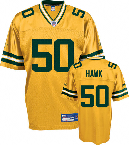 Green Bay Packers 50# A.J.Hawk jerseys yellow