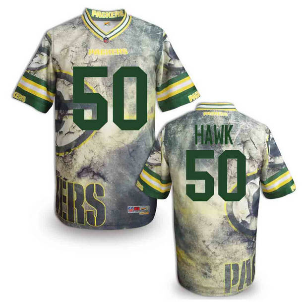 Green Bay Packers 50 A.J. Hawk gray Fashion NFL jerseys