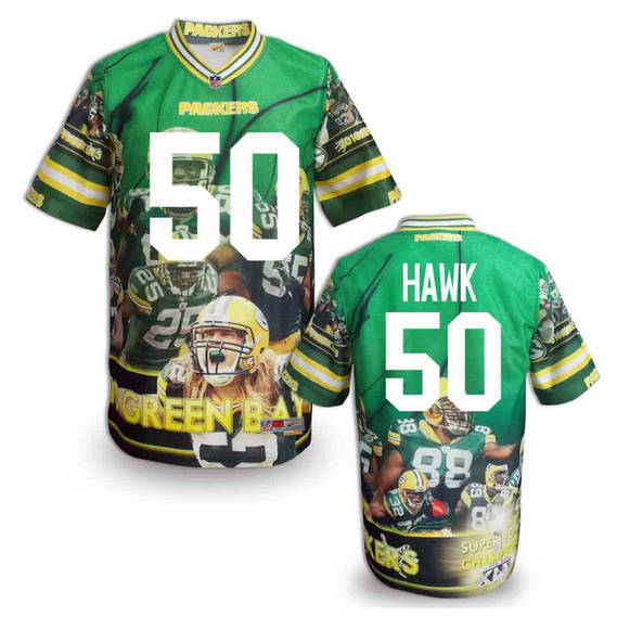 Green Bay Packers 50 A.J. Hawk light green Fashion NFL jerseys