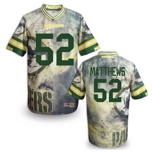 Green Bay Packers 52 Clay Matthews gray Fashion NFL jerseys