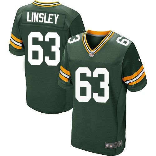 Green Bay Packers 63 Corey Linsley Green Team Color Nike NFL Elite Jersey