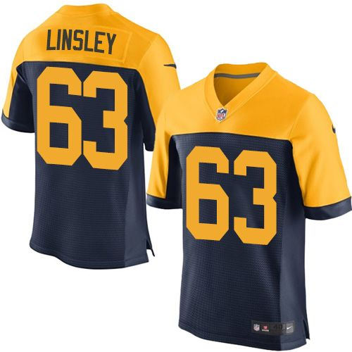 Green Bay Packers 63 Corey Linsley Navy Blue Alternate Nike NFL New Elite Jersey