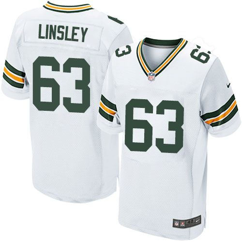 Green Bay Packers 63 Corey Linsley White Nike NFL Elite Jersey
