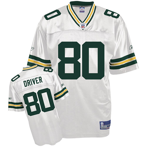 Green Bay Packers 80# Donald Driver white Jersey