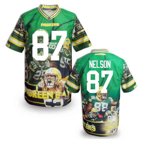 Green Bay Packers 87 Jordy Nelson light green Fashion NFL jerseys