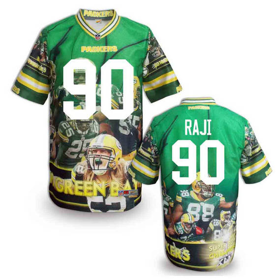 Green Bay Packers 90 B.J. Raji light green Fashion NFL jerseys