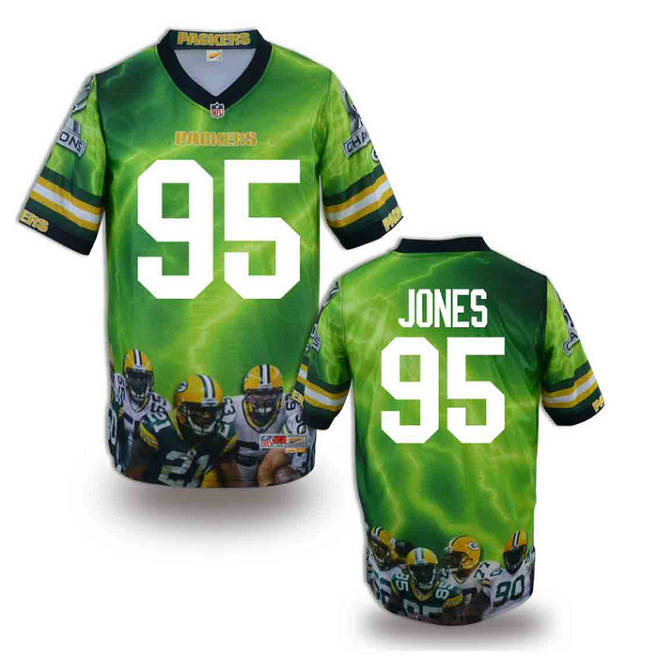 Green Bay Packers 95 Datone Jones light green 2014 fashion NFL jerseys